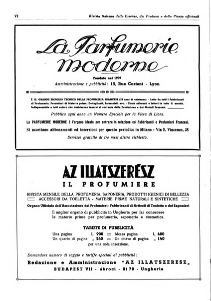 Rivista italiana delle essenze, dei profumi e delle piante officinali organo di propaganda del gruppo produttori materie aromatiche della Federazione nazionale fascista industrie chimiche ed affini