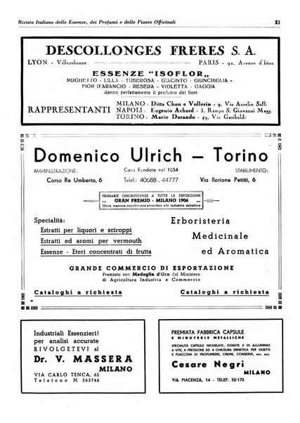 Rivista italiana delle essenze, dei profumi e delle piante officinali organo di propaganda del gruppo produttori materie aromatiche della Federazione nazionale fascista industrie chimiche ed affini