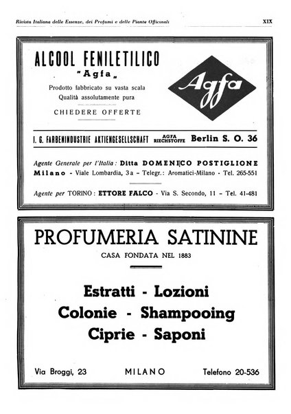 Rivista italiana delle essenze, dei profumi e delle piante officinali organo di propaganda del gruppo produttori materie aromatiche della Federazione nazionale fascista industrie chimiche ed affini