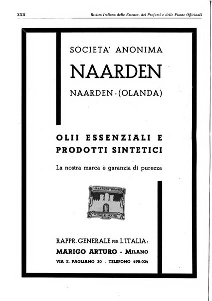 Rivista italiana delle essenze, dei profumi e delle piante officinali organo di propaganda del gruppo produttori materie aromatiche della Federazione nazionale fascista industrie chimiche ed affini