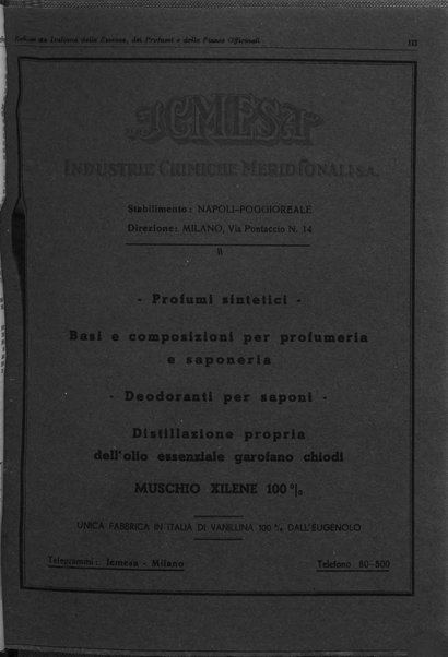 Rivista italiana delle essenze, dei profumi e delle piante officinali organo di propaganda del gruppo produttori materie aromatiche della Federazione nazionale fascista industrie chimiche ed affini