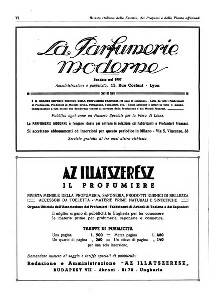 Rivista italiana delle essenze, dei profumi e delle piante officinali organo di propaganda del gruppo produttori materie aromatiche della Federazione nazionale fascista industrie chimiche ed affini