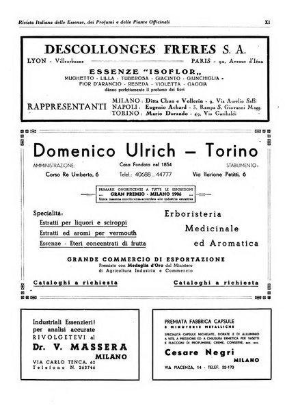 Rivista italiana delle essenze, dei profumi e delle piante officinali organo di propaganda del gruppo produttori materie aromatiche della Federazione nazionale fascista industrie chimiche ed affini