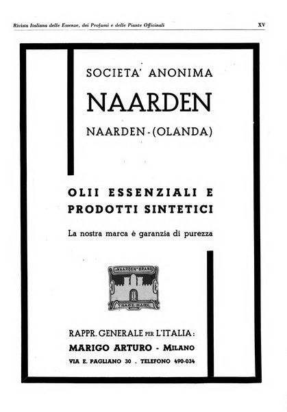 Rivista italiana delle essenze, dei profumi e delle piante officinali organo di propaganda del gruppo produttori materie aromatiche della Federazione nazionale fascista industrie chimiche ed affini