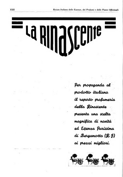 Rivista italiana delle essenze, dei profumi e delle piante officinali organo di propaganda del gruppo produttori materie aromatiche della Federazione nazionale fascista industrie chimiche ed affini