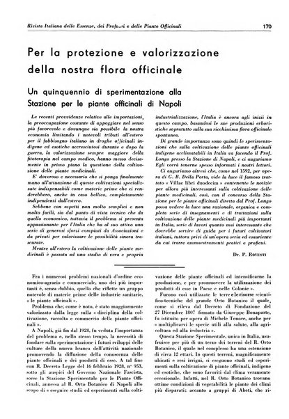 Rivista italiana delle essenze, dei profumi e delle piante officinali organo di propaganda del gruppo produttori materie aromatiche della Federazione nazionale fascista industrie chimiche ed affini