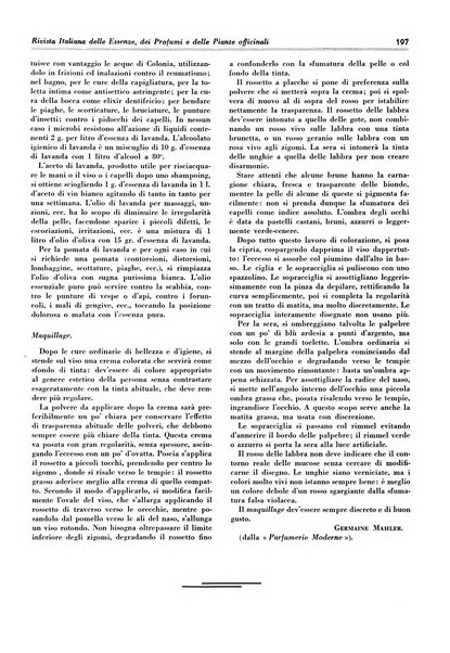 Rivista italiana delle essenze, dei profumi e delle piante officinali organo di propaganda del gruppo produttori materie aromatiche della Federazione nazionale fascista industrie chimiche ed affini