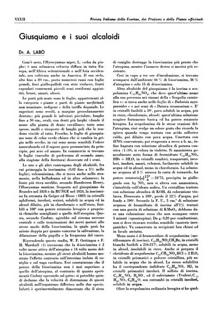 Rivista italiana delle essenze, dei profumi e delle piante officinali organo di propaganda del gruppo produttori materie aromatiche della Federazione nazionale fascista industrie chimiche ed affini