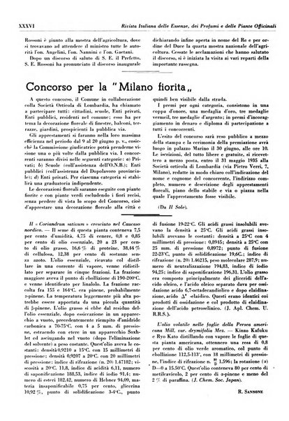 Rivista italiana delle essenze, dei profumi e delle piante officinali organo di propaganda del gruppo produttori materie aromatiche della Federazione nazionale fascista industrie chimiche ed affini