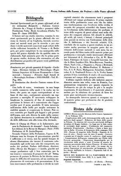 Rivista italiana delle essenze, dei profumi e delle piante officinali organo di propaganda del gruppo produttori materie aromatiche della Federazione nazionale fascista industrie chimiche ed affini