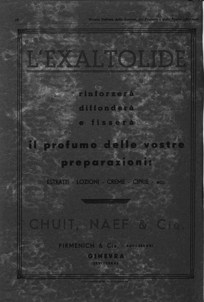 Rivista italiana delle essenze, dei profumi e delle piante officinali organo di propaganda del gruppo produttori materie aromatiche della Federazione nazionale fascista industrie chimiche ed affini