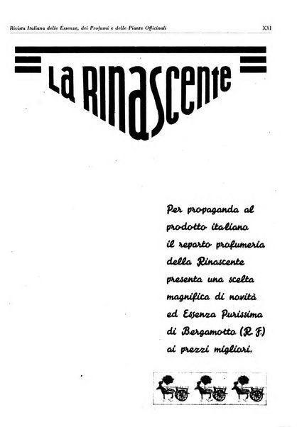 Rivista italiana delle essenze, dei profumi e delle piante officinali organo di propaganda del gruppo produttori materie aromatiche della Federazione nazionale fascista industrie chimiche ed affini