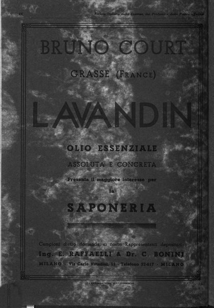 Rivista italiana delle essenze, dei profumi e delle piante officinali organo di propaganda del gruppo produttori materie aromatiche della Federazione nazionale fascista industrie chimiche ed affini