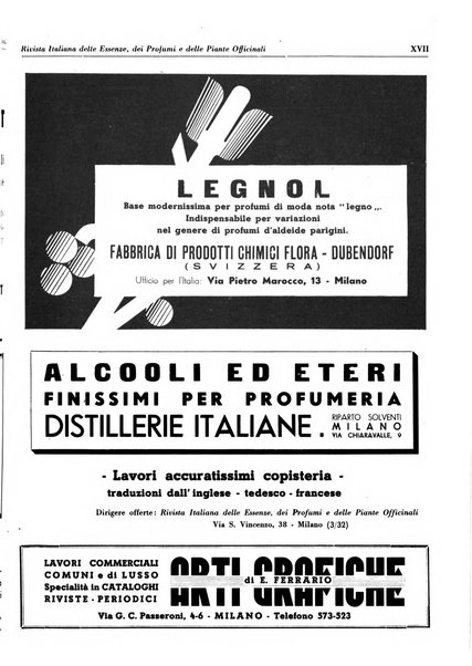 Rivista italiana delle essenze, dei profumi e delle piante officinali organo di propaganda del gruppo produttori materie aromatiche della Federazione nazionale fascista industrie chimiche ed affini