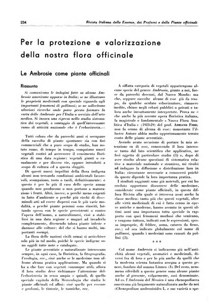 Rivista italiana delle essenze, dei profumi e delle piante officinali organo di propaganda del gruppo produttori materie aromatiche della Federazione nazionale fascista industrie chimiche ed affini