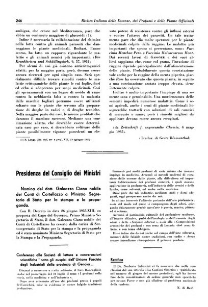 Rivista italiana delle essenze, dei profumi e delle piante officinali organo di propaganda del gruppo produttori materie aromatiche della Federazione nazionale fascista industrie chimiche ed affini