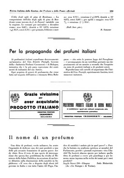 Rivista italiana delle essenze, dei profumi e delle piante officinali organo di propaganda del gruppo produttori materie aromatiche della Federazione nazionale fascista industrie chimiche ed affini