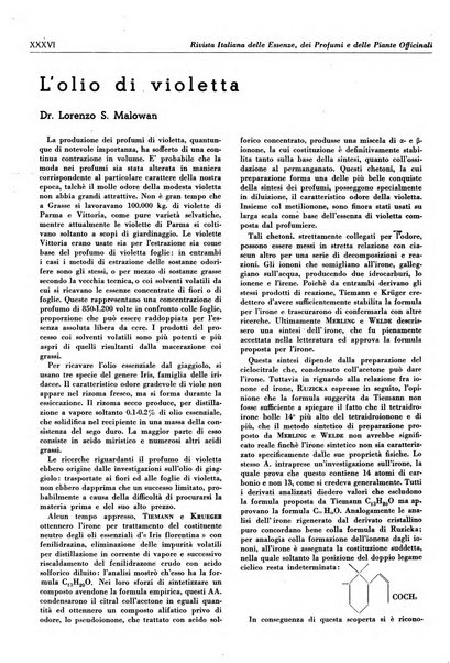 Rivista italiana delle essenze, dei profumi e delle piante officinali organo di propaganda del gruppo produttori materie aromatiche della Federazione nazionale fascista industrie chimiche ed affini