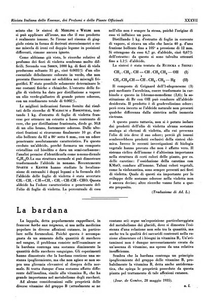 Rivista italiana delle essenze, dei profumi e delle piante officinali organo di propaganda del gruppo produttori materie aromatiche della Federazione nazionale fascista industrie chimiche ed affini