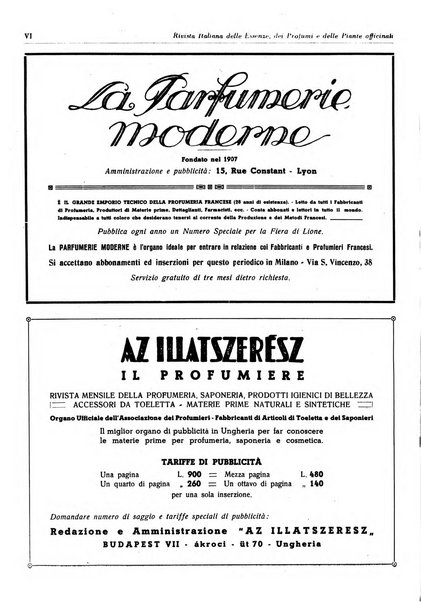 Rivista italiana delle essenze, dei profumi e delle piante officinali organo di propaganda del gruppo produttori materie aromatiche della Federazione nazionale fascista industrie chimiche ed affini