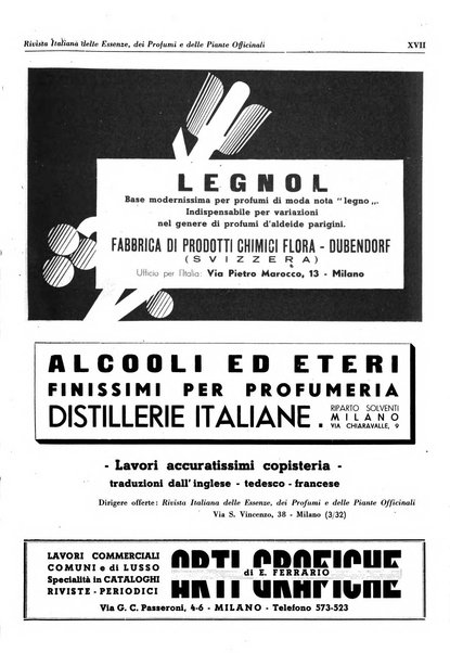 Rivista italiana delle essenze, dei profumi e delle piante officinali organo di propaganda del gruppo produttori materie aromatiche della Federazione nazionale fascista industrie chimiche ed affini