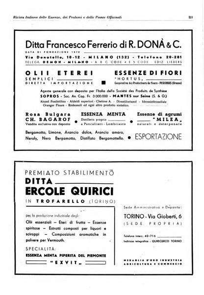 Rivista italiana delle essenze, dei profumi e delle piante officinali organo di propaganda del gruppo produttori materie aromatiche della Federazione nazionale fascista industrie chimiche ed affini