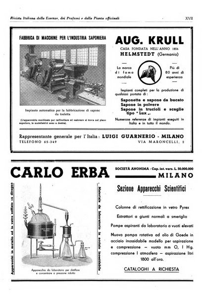 Rivista italiana delle essenze, dei profumi e delle piante officinali organo di propaganda del gruppo produttori materie aromatiche della Federazione nazionale fascista industrie chimiche ed affini