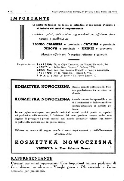 Rivista italiana delle essenze, dei profumi e delle piante officinali organo di propaganda del gruppo produttori materie aromatiche della Federazione nazionale fascista industrie chimiche ed affini