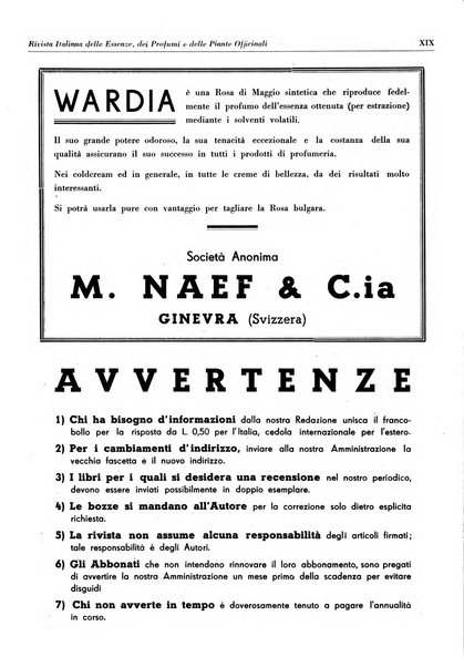 Rivista italiana delle essenze, dei profumi e delle piante officinali organo di propaganda del gruppo produttori materie aromatiche della Federazione nazionale fascista industrie chimiche ed affini