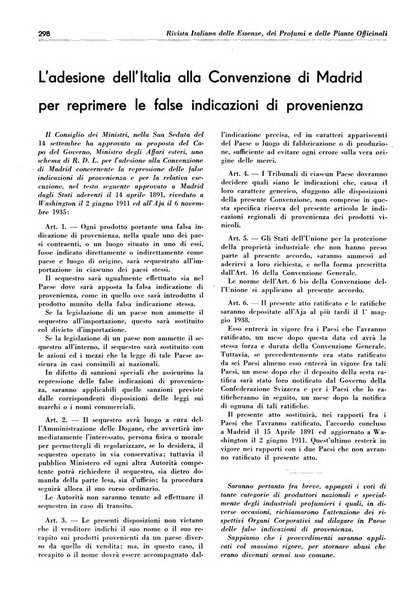 Rivista italiana delle essenze, dei profumi e delle piante officinali organo di propaganda del gruppo produttori materie aromatiche della Federazione nazionale fascista industrie chimiche ed affini