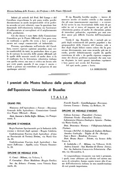 Rivista italiana delle essenze, dei profumi e delle piante officinali organo di propaganda del gruppo produttori materie aromatiche della Federazione nazionale fascista industrie chimiche ed affini