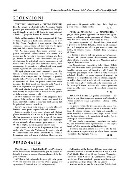 Rivista italiana delle essenze, dei profumi e delle piante officinali organo di propaganda del gruppo produttori materie aromatiche della Federazione nazionale fascista industrie chimiche ed affini