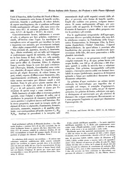 Rivista italiana delle essenze, dei profumi e delle piante officinali organo di propaganda del gruppo produttori materie aromatiche della Federazione nazionale fascista industrie chimiche ed affini