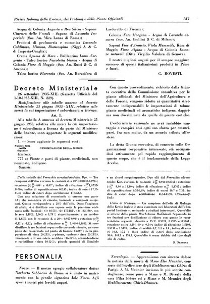 Rivista italiana delle essenze, dei profumi e delle piante officinali organo di propaganda del gruppo produttori materie aromatiche della Federazione nazionale fascista industrie chimiche ed affini