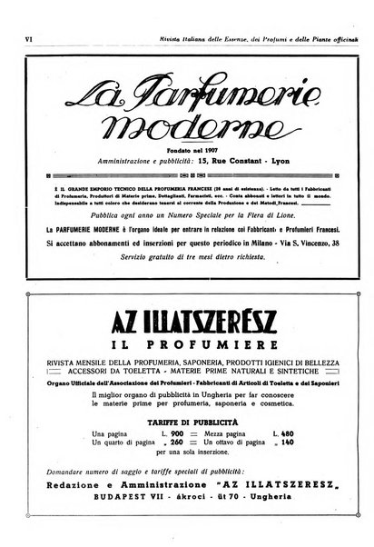 Rivista italiana delle essenze, dei profumi e delle piante officinali organo di propaganda del gruppo produttori materie aromatiche della Federazione nazionale fascista industrie chimiche ed affini