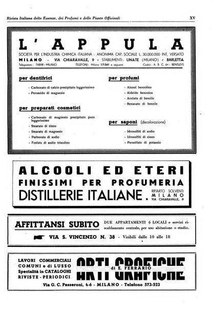 Rivista italiana delle essenze, dei profumi e delle piante officinali organo di propaganda del gruppo produttori materie aromatiche della Federazione nazionale fascista industrie chimiche ed affini