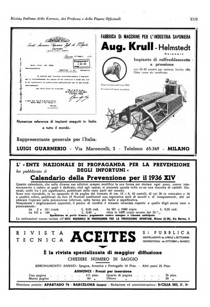 Rivista italiana delle essenze, dei profumi e delle piante officinali organo di propaganda del gruppo produttori materie aromatiche della Federazione nazionale fascista industrie chimiche ed affini