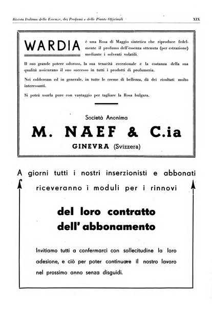 Rivista italiana delle essenze, dei profumi e delle piante officinali organo di propaganda del gruppo produttori materie aromatiche della Federazione nazionale fascista industrie chimiche ed affini