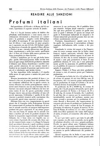 Rivista italiana delle essenze, dei profumi e delle piante officinali organo di propaganda del gruppo produttori materie aromatiche della Federazione nazionale fascista industrie chimiche ed affini