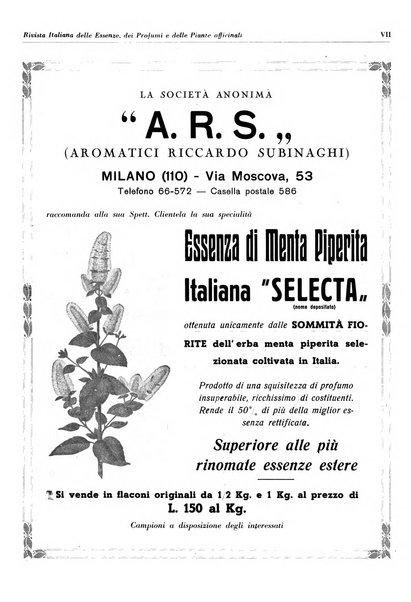 Rivista italiana delle essenze, dei profumi e delle piante officinali organo di propaganda del gruppo produttori materie aromatiche della Federazione nazionale fascista industrie chimiche ed affini