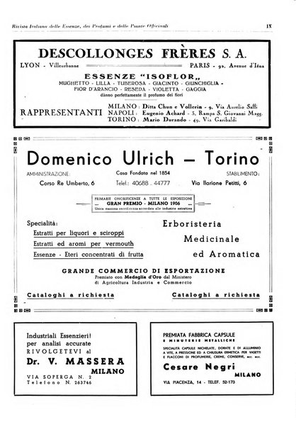 Rivista italiana delle essenze, dei profumi e delle piante officinali organo di propaganda del gruppo produttori materie aromatiche della Federazione nazionale fascista industrie chimiche ed affini