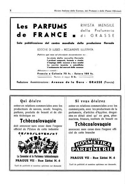 Rivista italiana delle essenze, dei profumi e delle piante officinali organo di propaganda del gruppo produttori materie aromatiche della Federazione nazionale fascista industrie chimiche ed affini