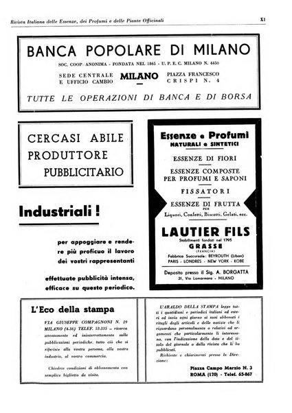 Rivista italiana delle essenze, dei profumi e delle piante officinali organo di propaganda del gruppo produttori materie aromatiche della Federazione nazionale fascista industrie chimiche ed affini