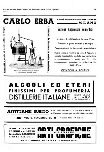 Rivista italiana delle essenze, dei profumi e delle piante officinali organo di propaganda del gruppo produttori materie aromatiche della Federazione nazionale fascista industrie chimiche ed affini