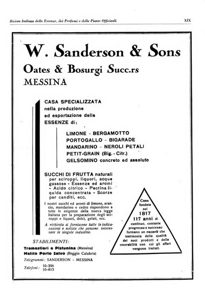 Rivista italiana delle essenze, dei profumi e delle piante officinali organo di propaganda del gruppo produttori materie aromatiche della Federazione nazionale fascista industrie chimiche ed affini