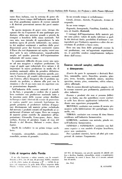 Rivista italiana delle essenze, dei profumi e delle piante officinali organo di propaganda del gruppo produttori materie aromatiche della Federazione nazionale fascista industrie chimiche ed affini