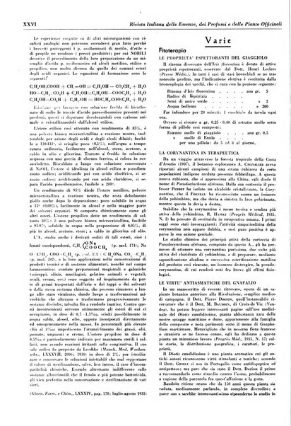 Rivista italiana delle essenze, dei profumi e delle piante officinali organo di propaganda del gruppo produttori materie aromatiche della Federazione nazionale fascista industrie chimiche ed affini