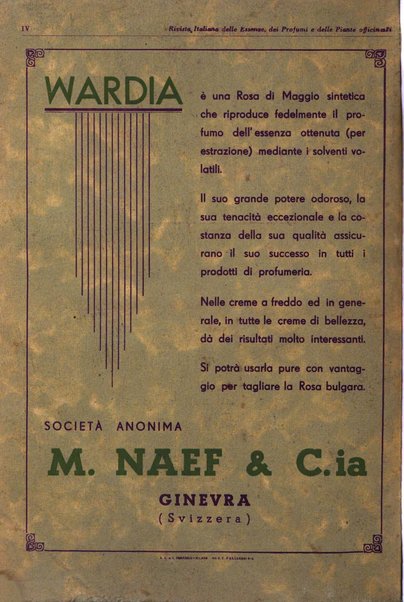 Rivista italiana delle essenze, dei profumi e delle piante officinali organo di propaganda del gruppo produttori materie aromatiche della Federazione nazionale fascista industrie chimiche ed affini