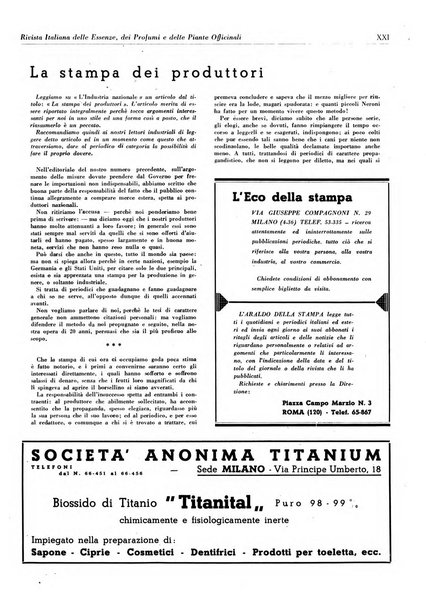 Rivista italiana delle essenze, dei profumi e delle piante officinali organo di propaganda del gruppo produttori materie aromatiche della Federazione nazionale fascista industrie chimiche ed affini