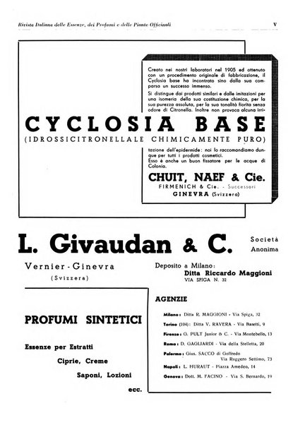 Rivista italiana delle essenze, dei profumi e delle piante officinali organo di propaganda del gruppo produttori materie aromatiche della Federazione nazionale fascista industrie chimiche ed affini